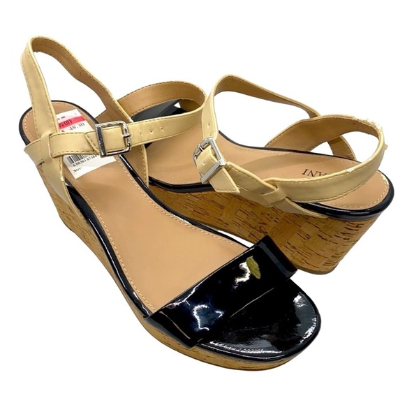 Alfani Black Strap Cork Wedge Heel - Picture 3 of 9